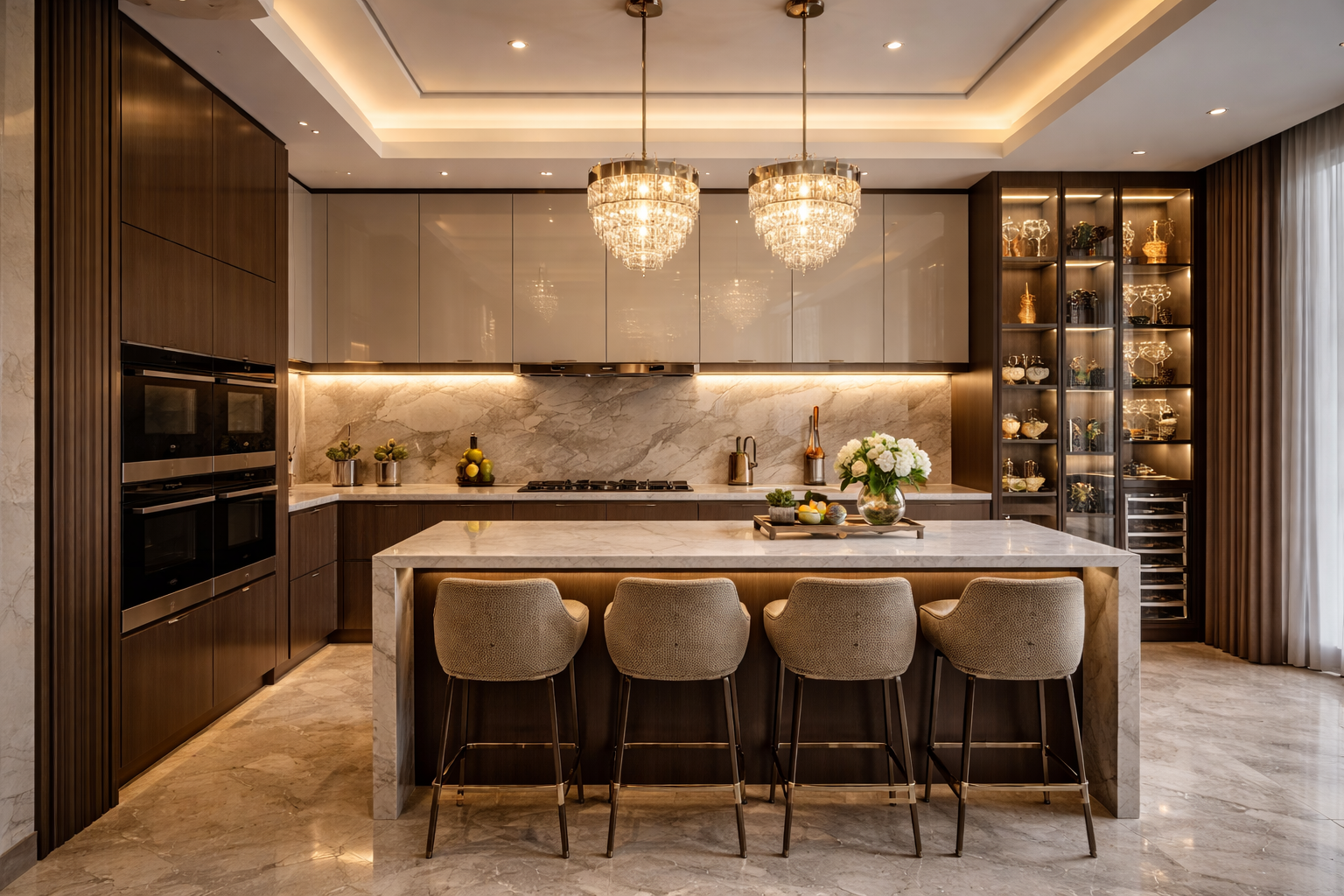 Elegant 3BHK Residence kitchen