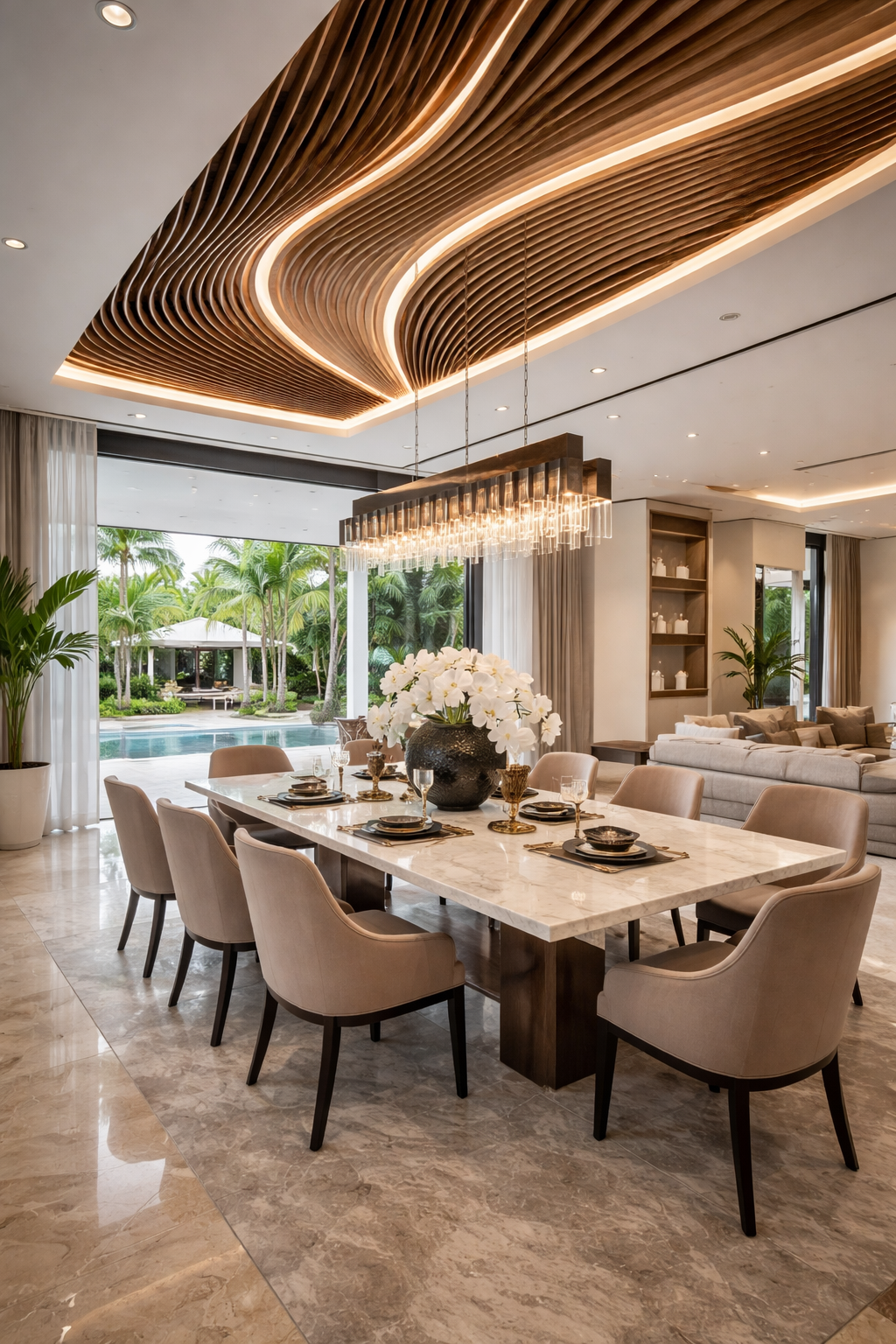 Modern Villa Interiors ceiling